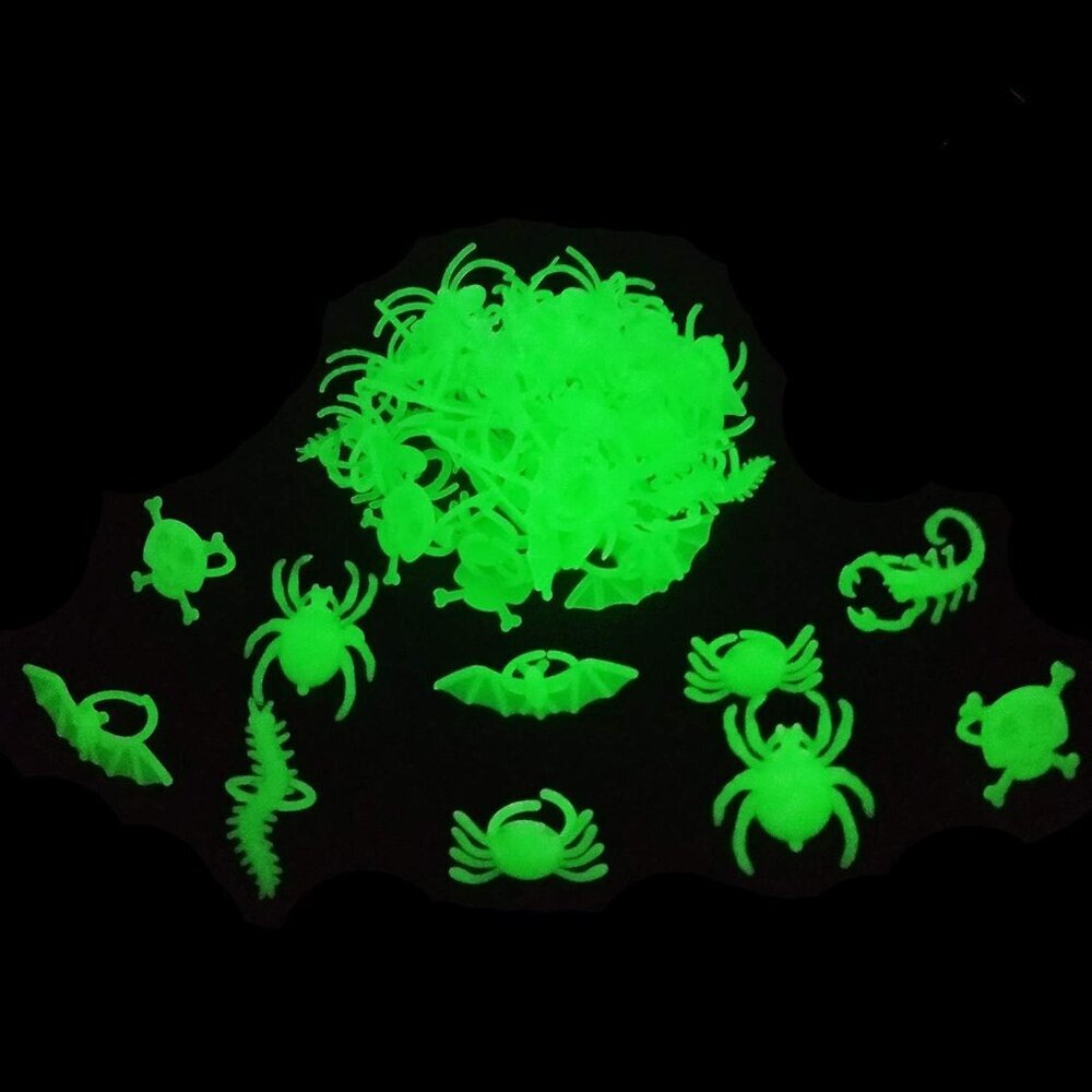 56pcs Spider Rings Glow in The Dark Plastic Bugs Insects Ring Toys for Kids Todd